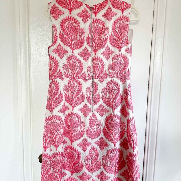 Diane Von Furstenburg Carpreena Mini Coral Floral Stamp tulip dress size 8 - Picture 5 of 6